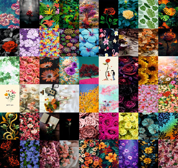 Aesthetic Flowers Wall Collage Kit - A4 Size Wall Posters Set