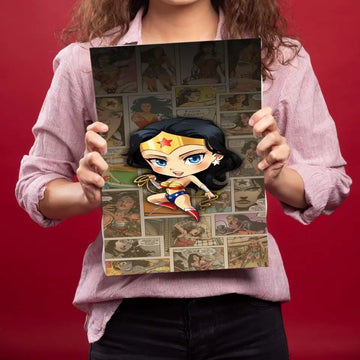 Wonder Girl Cartoon Metal Poster