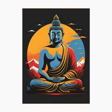 Colour Full Gautam Buddha Metal Poster