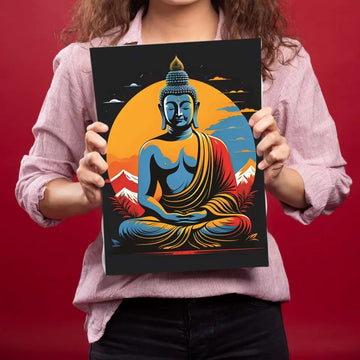Colour Full Gautam Buddha Metal Poster