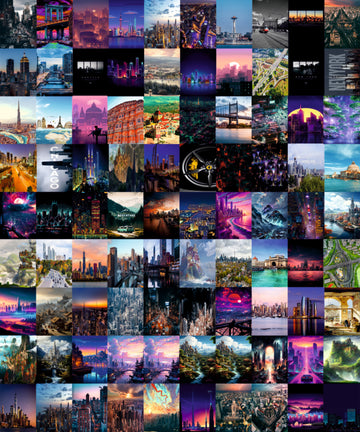 Dynamic City Wall Collage Kit - A4 Size Wall Posters Set