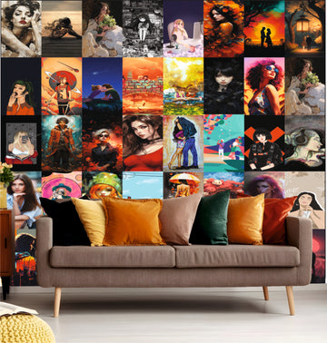 Man Women Portraits Wall Collage Kit - A4 Size Wall Posters Set