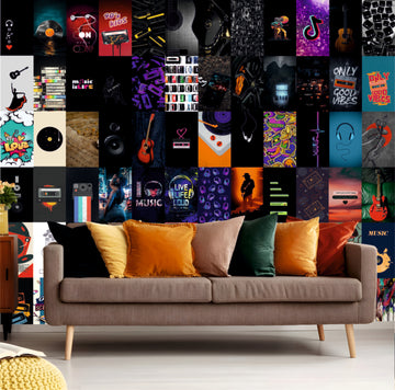 Music is Life Wall Collage Kit - A4 Size Wall Posters Set