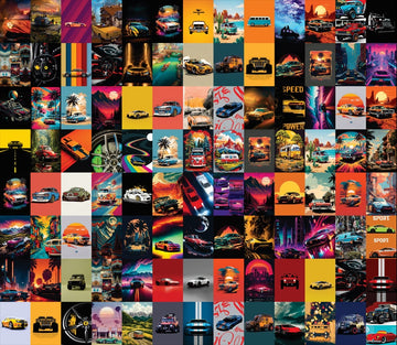Super Cars Wall Collage Kit - A4 Size Wall Posters Set